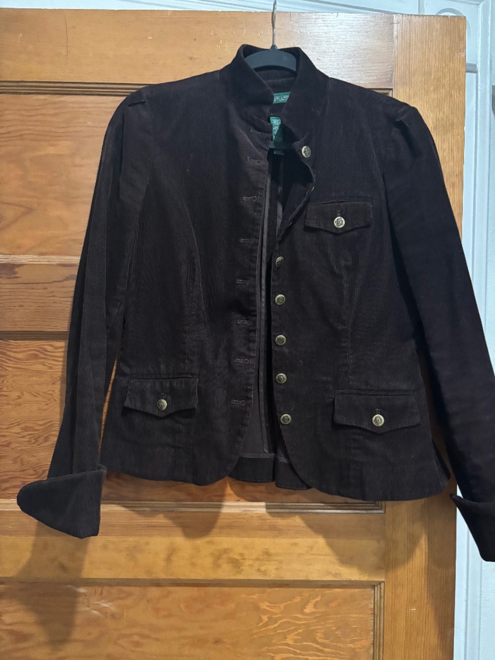 WOMENS RALPH LAUREN BROWN CORDUROY JACKET